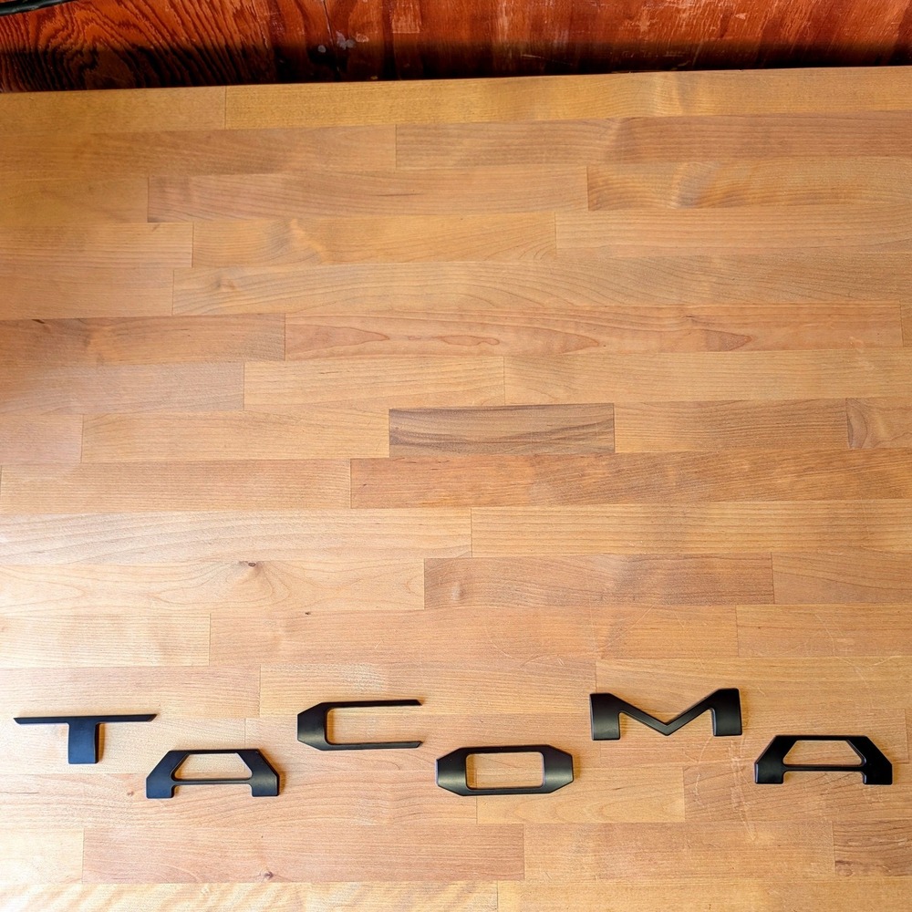 Matte Black TACOMA Tailgate Insert‎ Letters Zinc Aluminum Metal 3M Adhesive 6pc